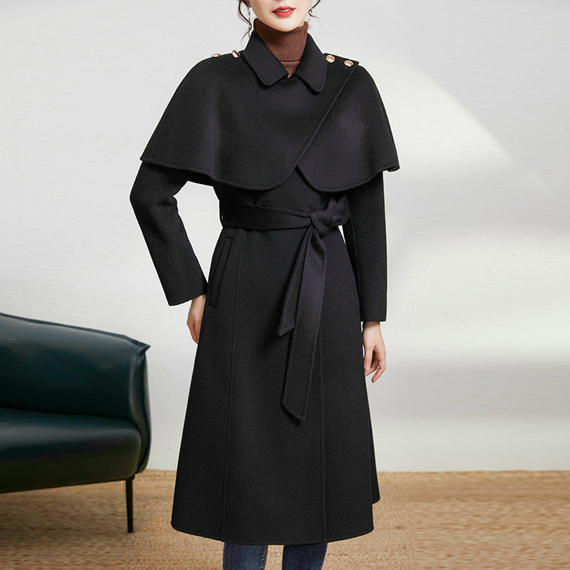 Winter Series 36 :  New French Style High-End Double-Sided Zero Cashmere Cape Coat for Women