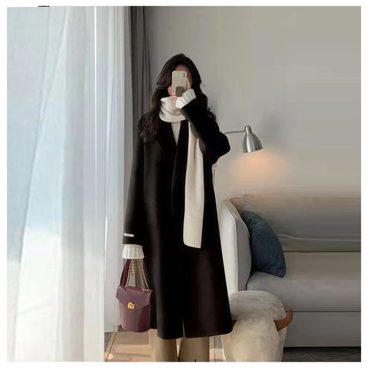 Winter Series 35： New Double-Sided Cashmere Over-the-Knee Coat for Women