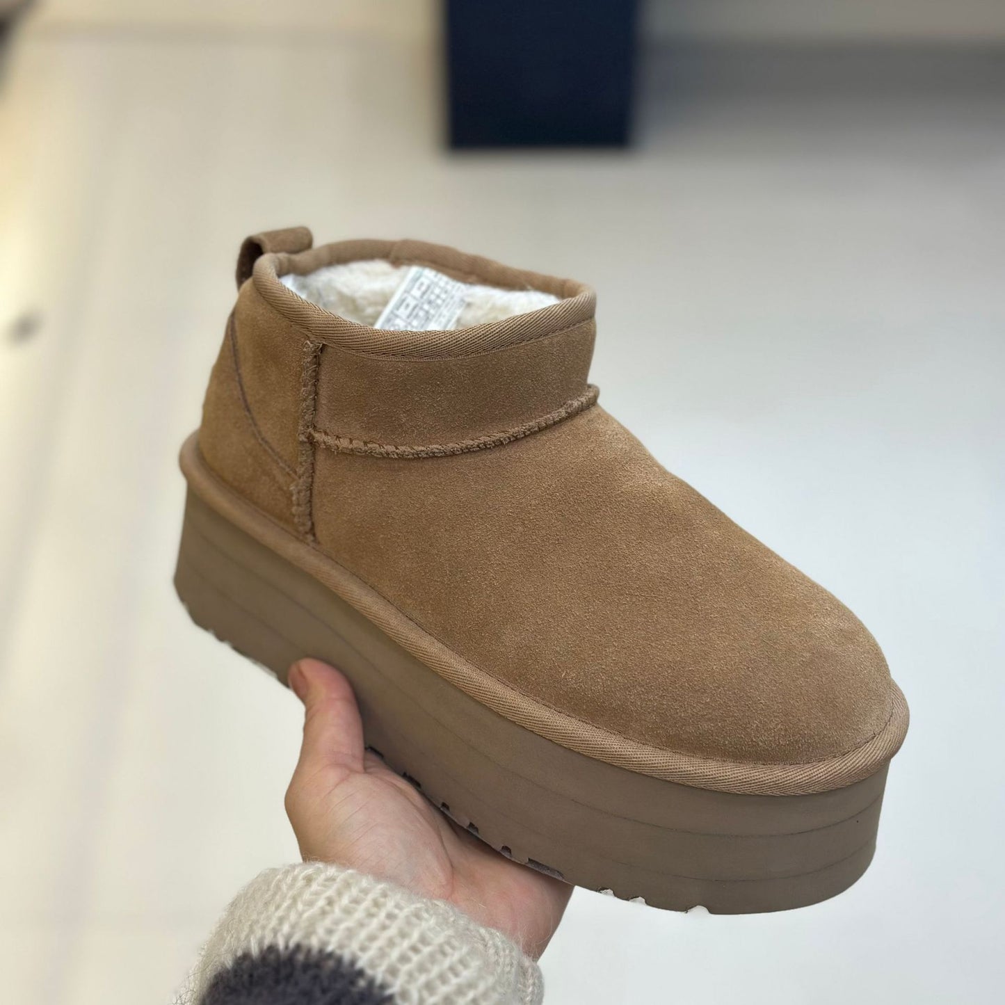 Winter Series 9: Sangpo Shearling-Lined Low Ankle Mini Snow Boots, 5cm Thick-Soled, Height-Increasing Fleece-Lined Winter Boots