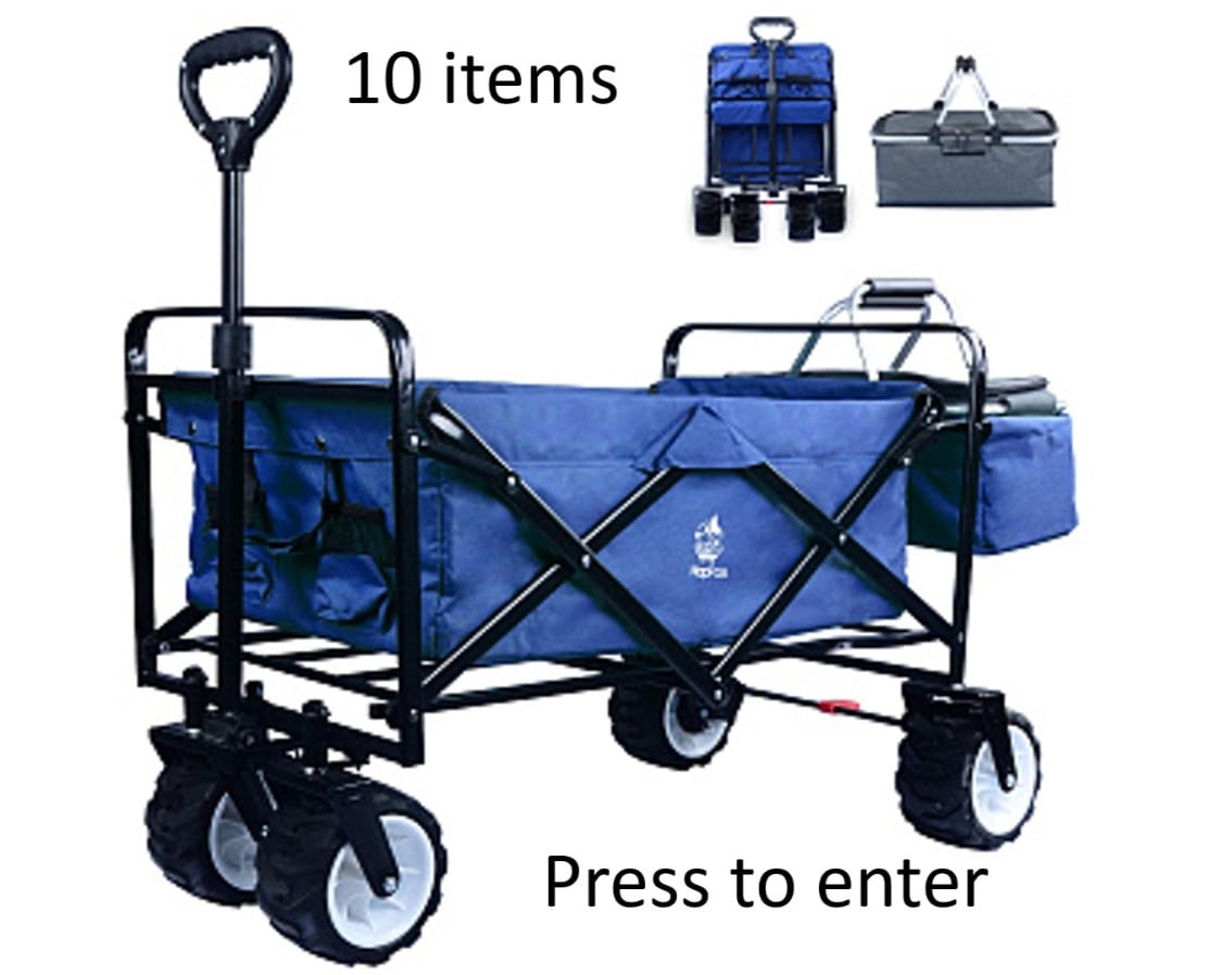 Combo 3: Shopping cart + garden hose + wireless vacuum cleaner