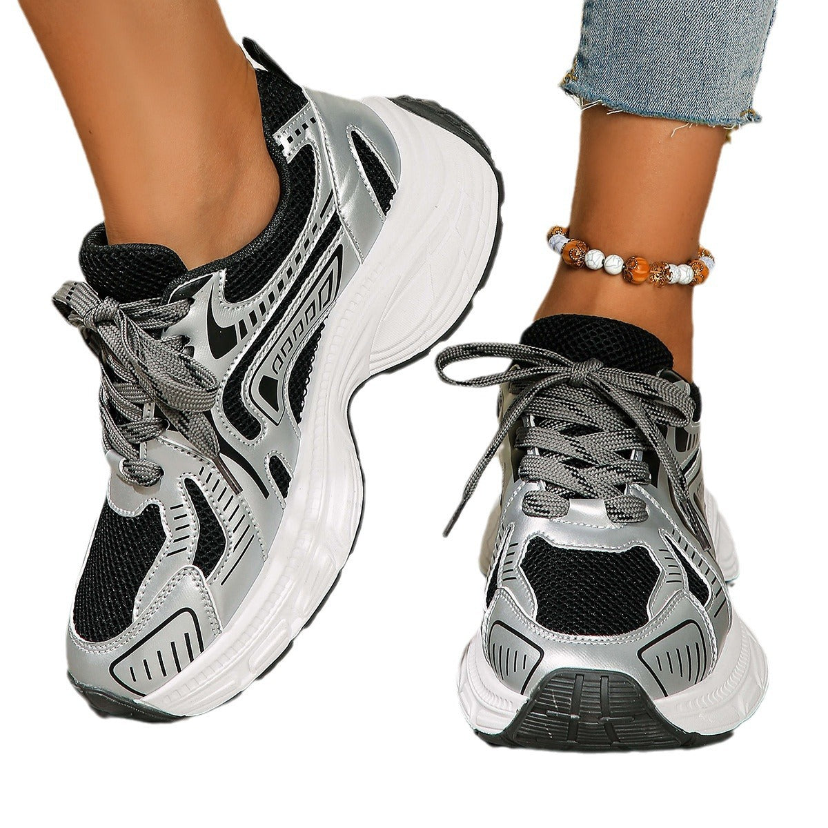 Shoes series 3: Lightweight Mesh Breathable Casual Shoes Thick-Soled Height-Boosting Sports Shoes