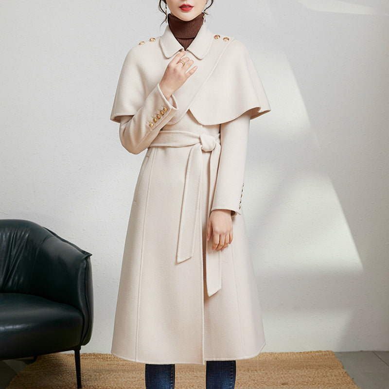 Winter Series 36 :  New French Style High-End Double-Sided Zero Cashmere Cape Coat for Women