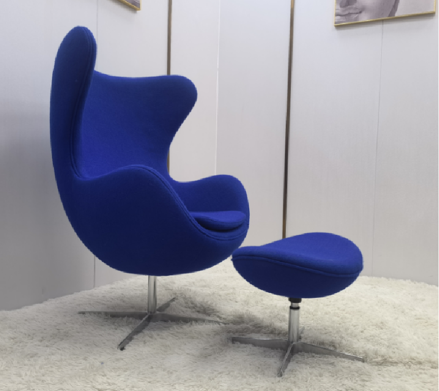 Stylish modern curved shape chair with footrest