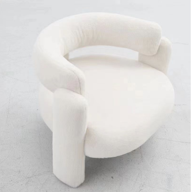 Modern luxury white single chair curved board