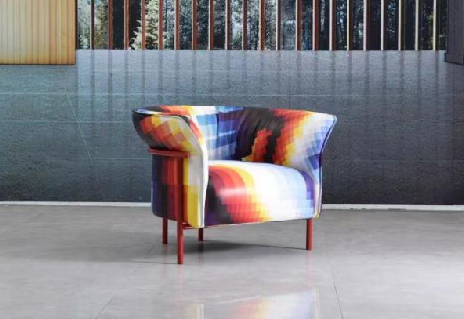 Multicolour single armrest chair