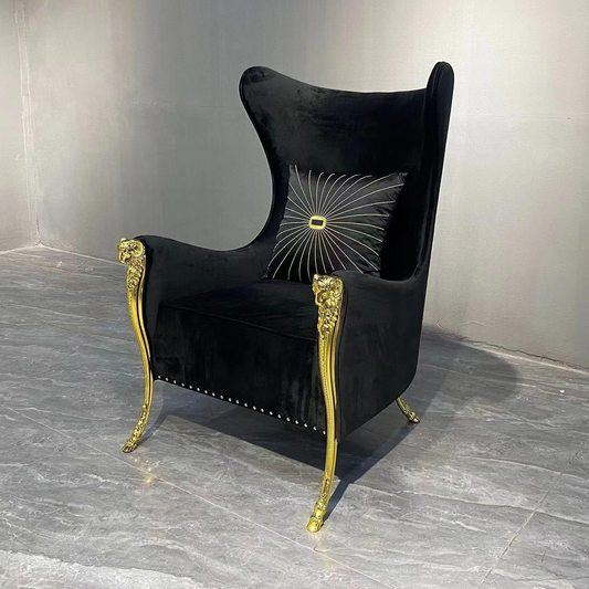 Elegant black single armchair