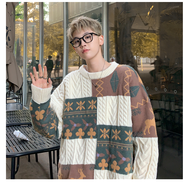 Men winter 1:2024 Winter and Autumn new retro sweater Knitwear