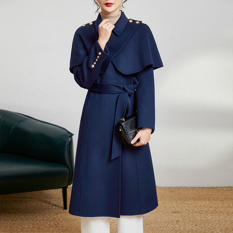 Winter Series 36 :  New French Style High-End Double-Sided Zero Cashmere Cape Coat for Women