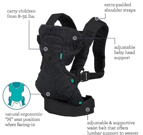 4-in-1 Convertible Baby Carrier & Crossbody Diaper Bag