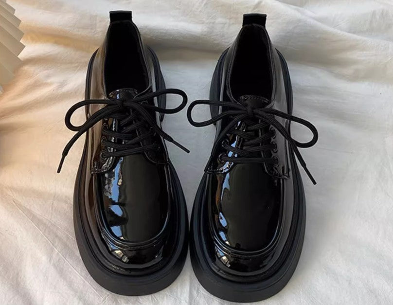 Glossy Black Women Shoes