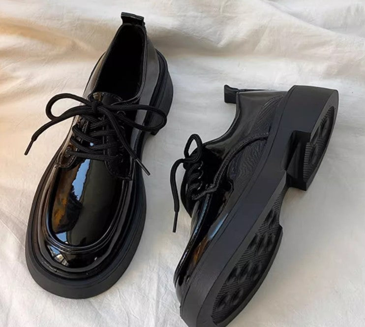 Glossy Black Women Shoes