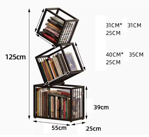 3-tier and 5-tier standing creative bookshelf