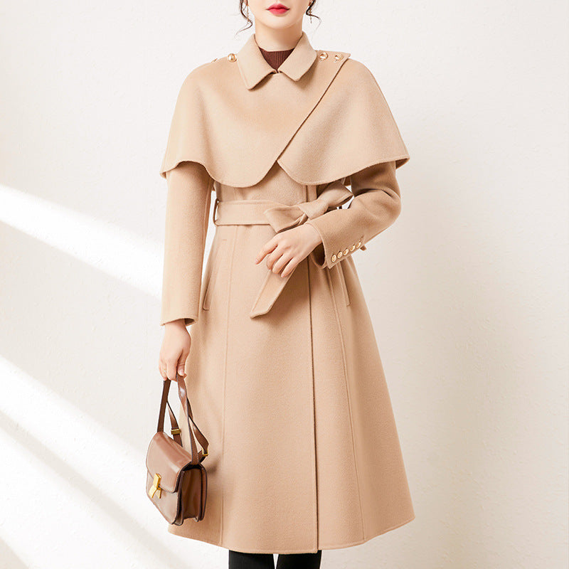 Winter Series 36 :  New French Style High-End Double-Sided Zero Cashmere Cape Coat for Women