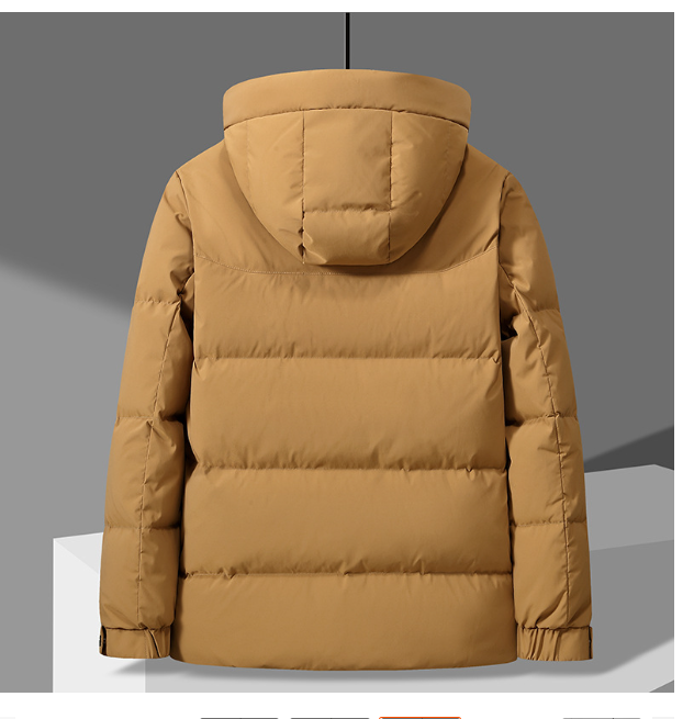 Men Winter 25: New national standard winter hooded down jacket men's,  fashion casual  thickened warm bread short jacket