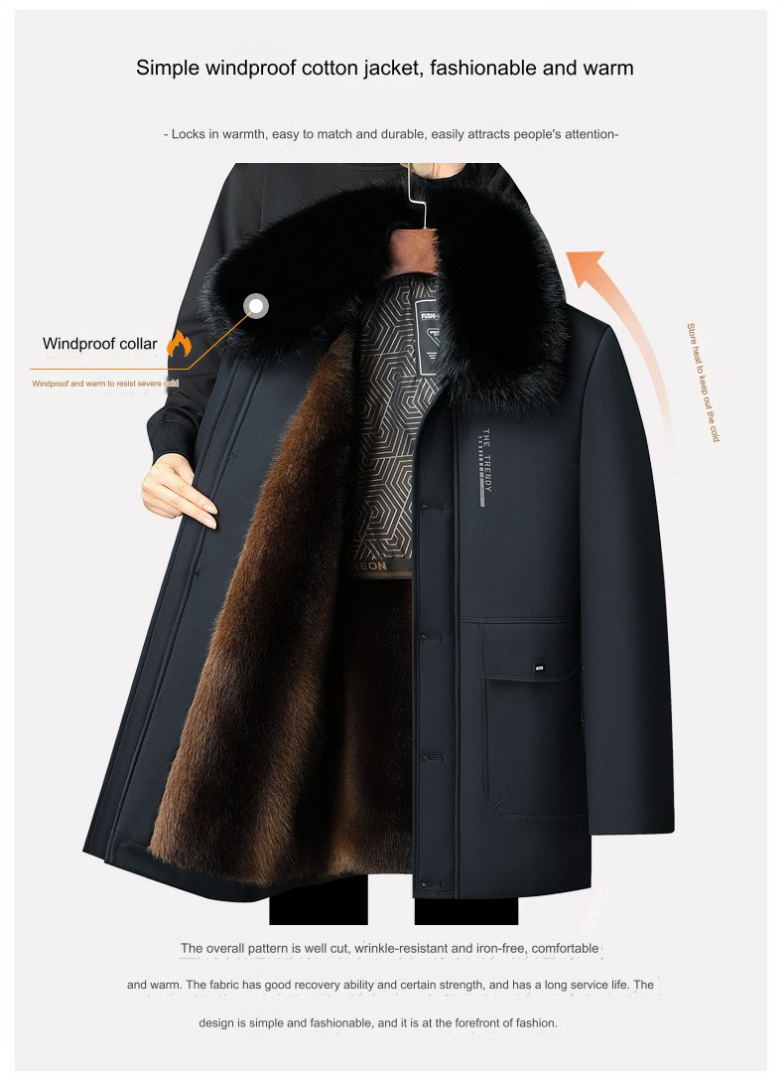 Men Winter 9: Thickened cotton clothes with fur collars