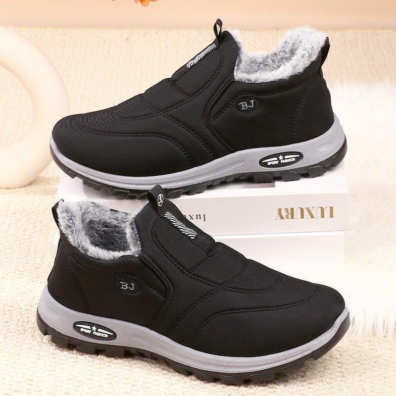 Winter Shoes 09: New Men's Winter Cotton Shoes, Fleece-Lined Thickened Anti-Slip Warm Comfortable Shoes