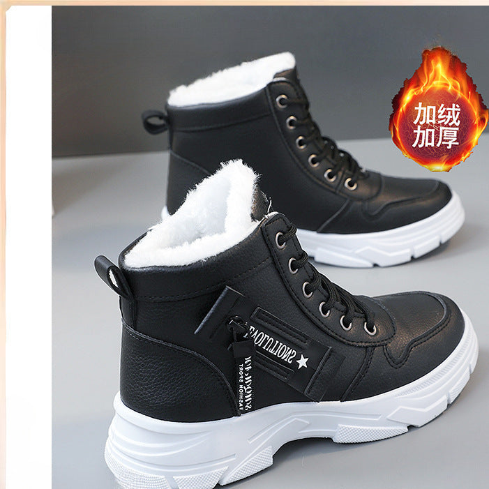 02) Winter Series 14: New Women's Snow Boots, Winter Fleece-Lined Thickened Martin Boots, Short Warm Sports Boots