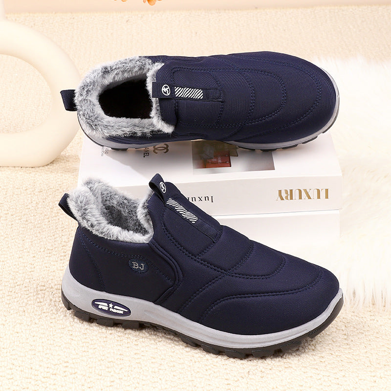 Winter Shoes 09: New Men's Winter Cotton Shoes, Fleece-Lined Thickened Anti-Slip Warm Comfortable Shoes