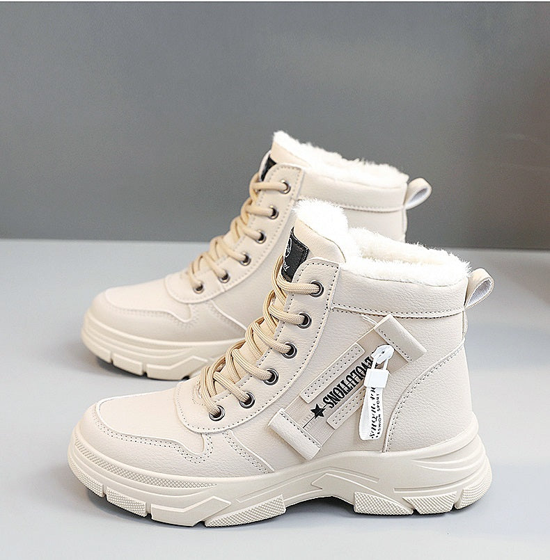 02) Winter Series 14: New Women's Snow Boots, Winter Fleece-Lined Thickened Martin Boots, Short Warm Sports Boots