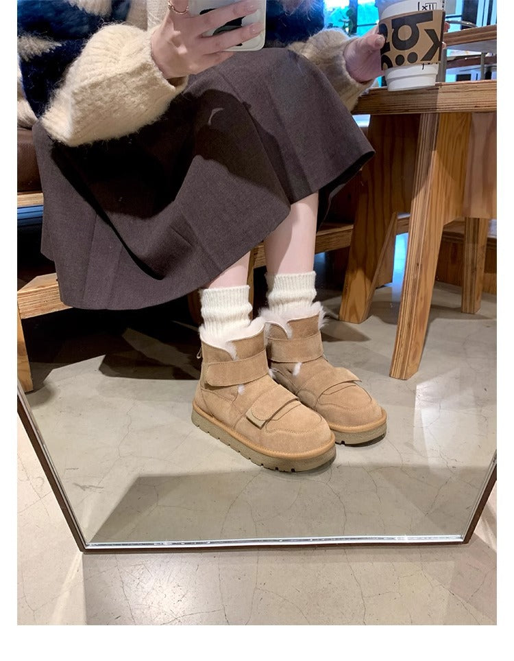 Winter Series 13: 2024 New Women's Snow Boots, Winter Shearling-Lined Short Ankle Boots, Thick-Soled, Fleece-Lined Warm Boots