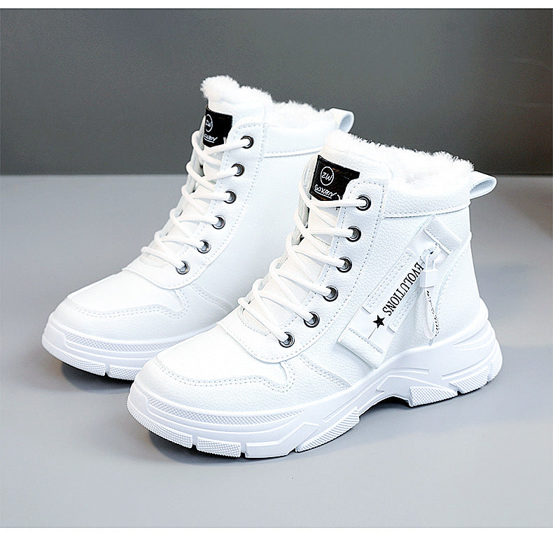 02) Winter Series 14: New Women's Snow Boots, Winter Fleece-Lined Thickened Martin Boots, Short Warm Sports Boots