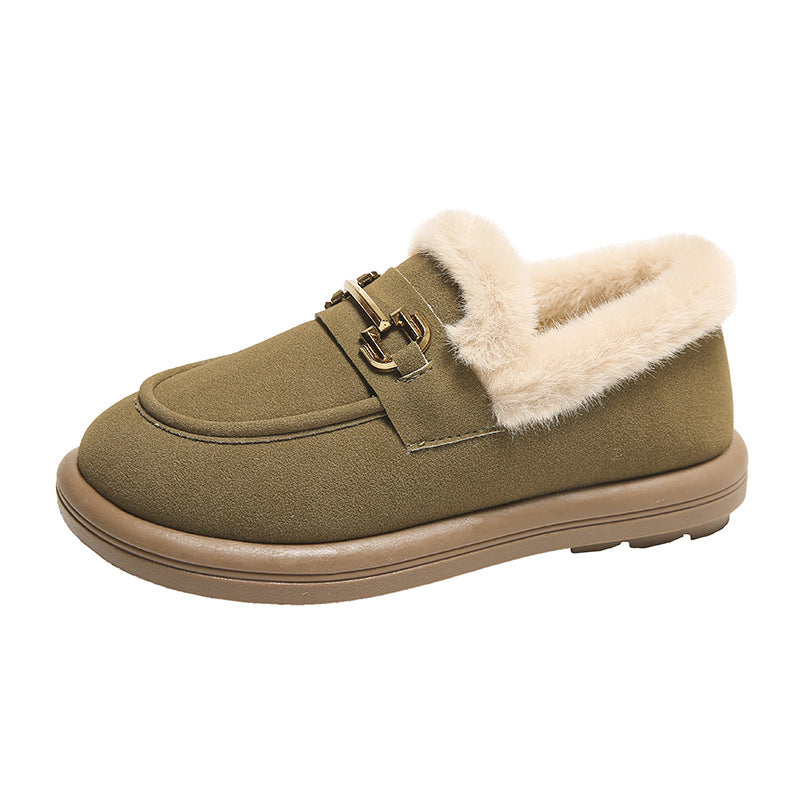 Winter Series 3 : Slip-On Fleece-Lined Warm Loafers for Women, 2024 New Winter Plus Size Outdoor Moccasin-Style Cotton Shoe