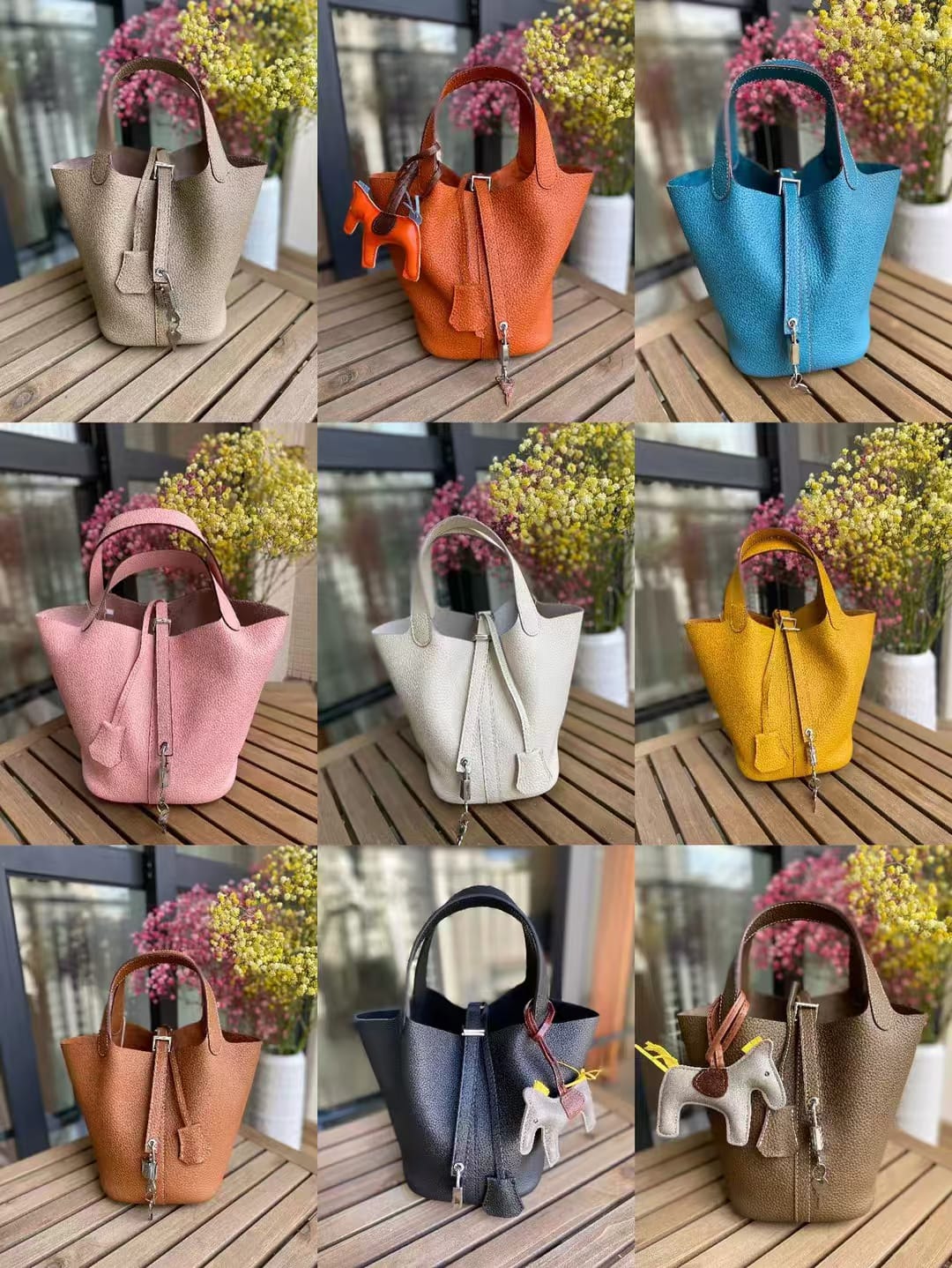 Handbag series 61: Women handbag with genius leather, 9 colour available