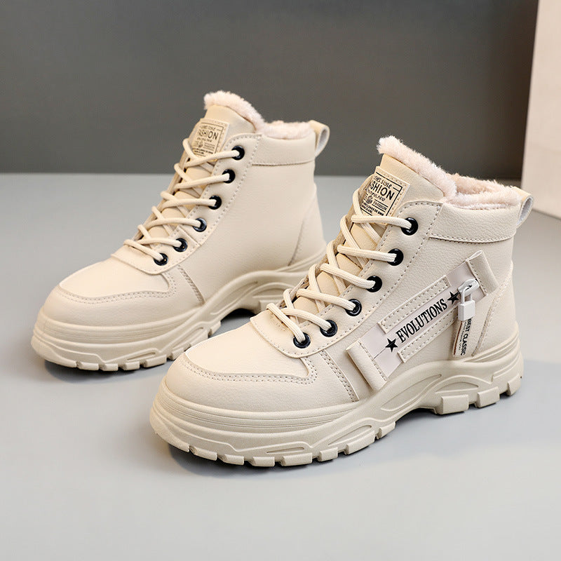 Winter Series 2 : Women's Cotton Shoes, New Winter, Plus Size, Casual Fleece-Lined Winter Shoes, Versatile Korean Style