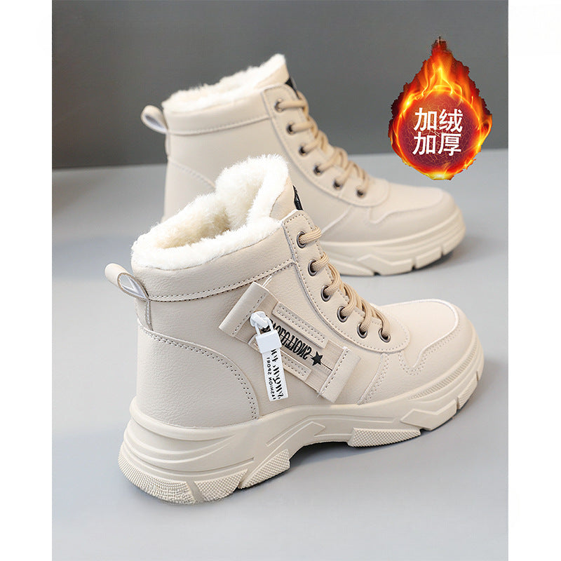 02) Winter Series 14: New Women's Snow Boots, Winter Fleece-Lined Thickened Martin Boots, Short Warm Sports Boots