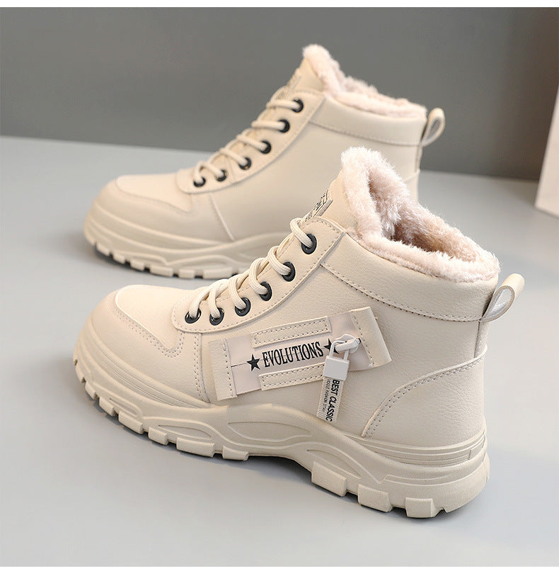 Winter Series 2 : Women's Cotton Shoes, New Winter, Plus Size, Casual Fleece-Lined Winter Shoes, Versatile Korean Style