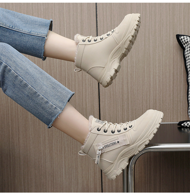 Winter Series 2 : Women's Cotton Shoes, New Winter, Plus Size, Casual Fleece-Lined Winter Shoes, Versatile Korean Style