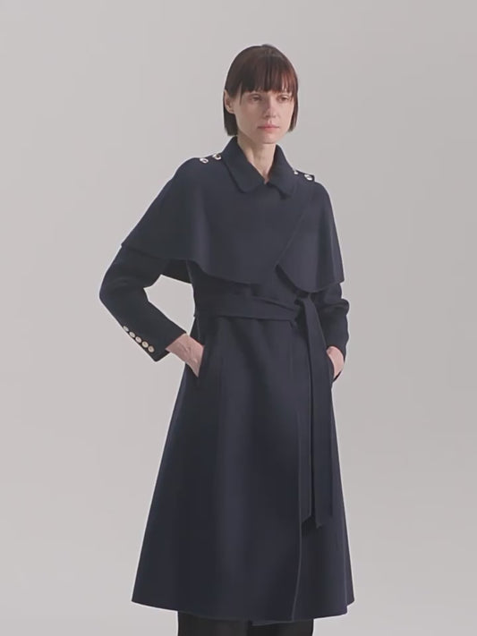 Winter Series 36 :  New French Style High-End Double-Sided Zero Cashmere Cape Coat for Women