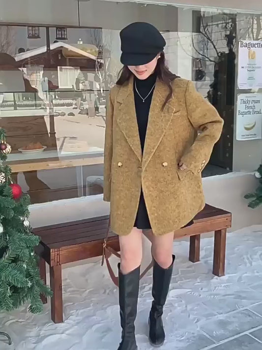 Winter series 12: Double-faced wool short coat women