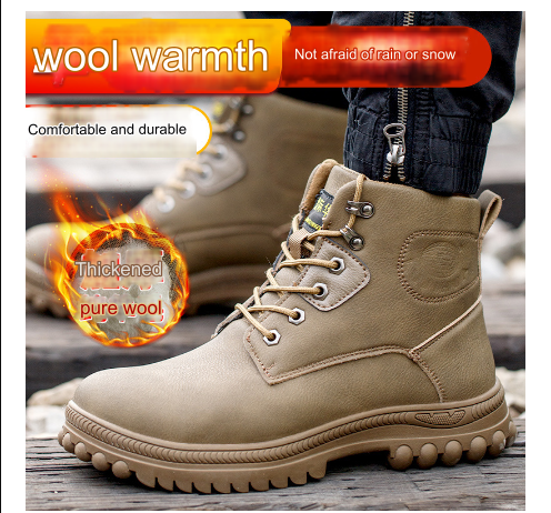 Winter shoe 05: pure wool cotton, waterproof and anti- puncture slip resistant