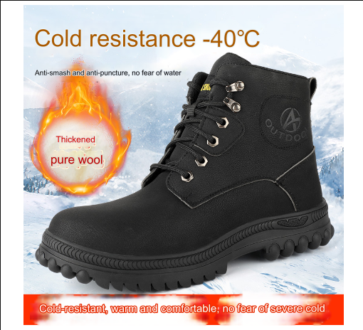 Winter shoe 05: pure wool cotton, waterproof and anti- puncture slip resistant