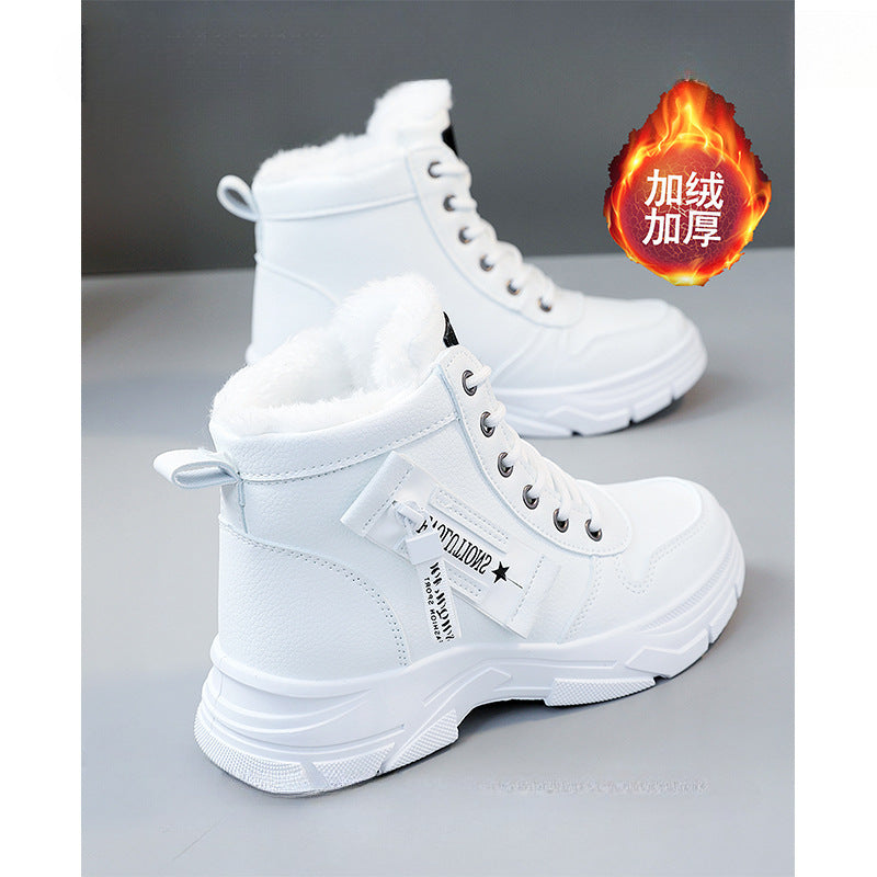 02) Winter Series 14: New Women's Snow Boots, Winter Fleece-Lined Thickened Martin Boots, Short Warm Sports Boots