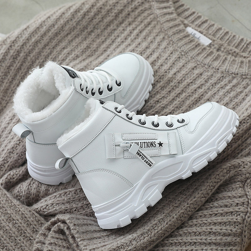 Winter Series 2 : Women's Cotton Shoes, New Winter, Plus Size, Casual Fleece-Lined Winter Shoes, Versatile Korean Style